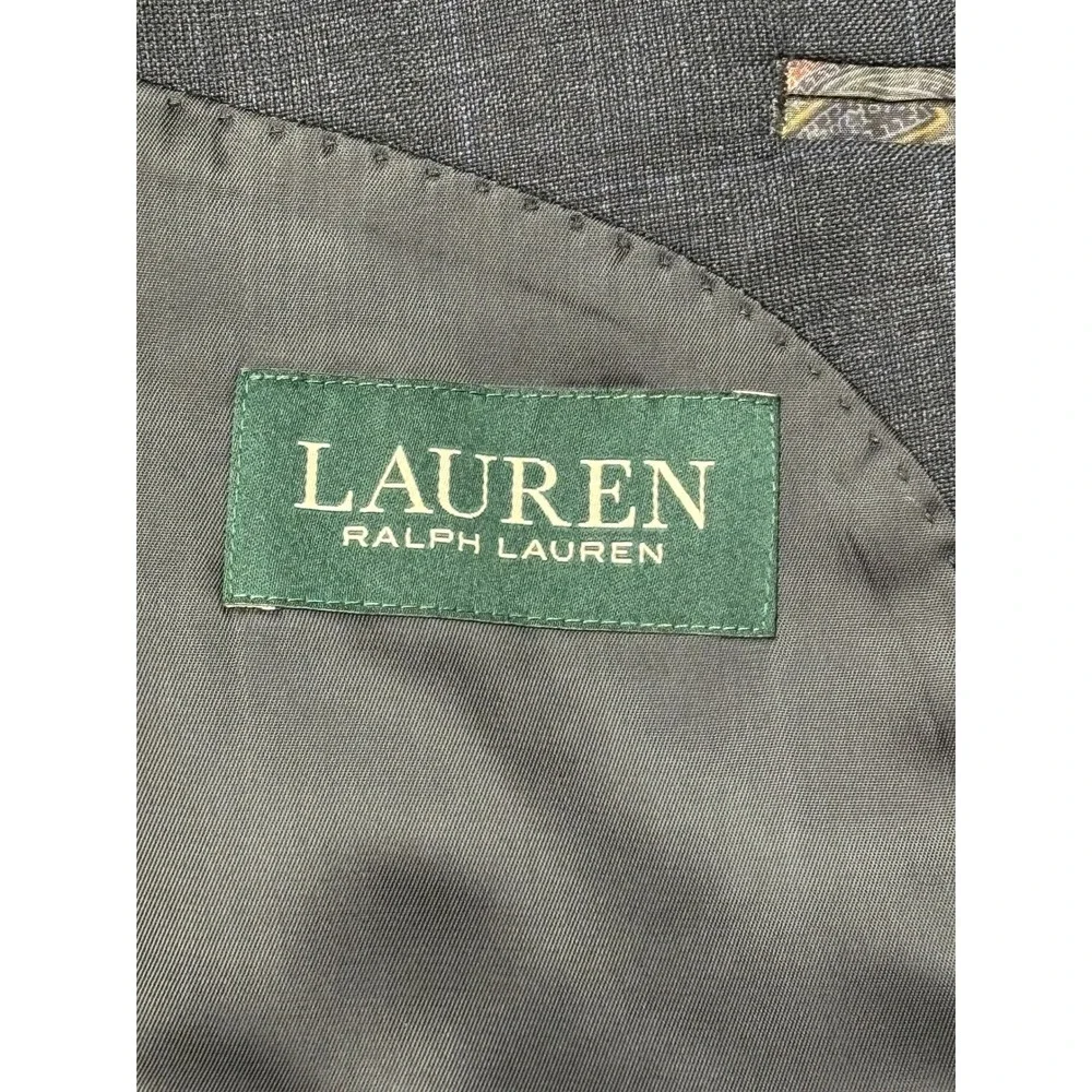 Lauren Ralph Lauren Mens 48R Wool Suit‎ Jacket Navy Blue Windowpane Blazer
